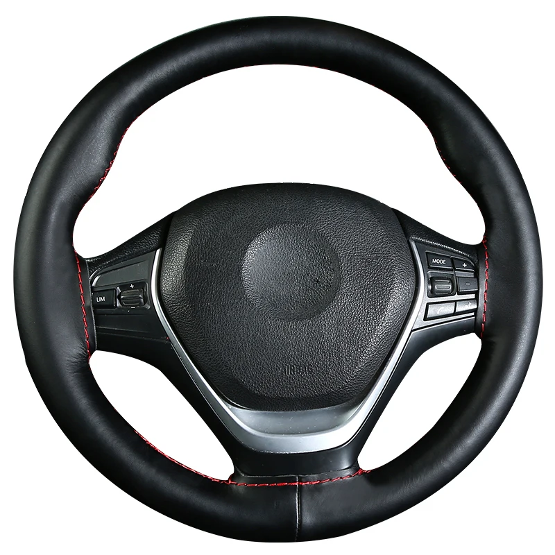 Steering Wheel Cover 38cm 15inch Real cowhide Genuine Leather Car Steering Wheel Braid Cover Hand-stitched Soft Non-slip Auto Interior car products