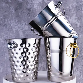 

2L/3L/5L Ice Bucket Stainless Steel Wine Beer Cooler Barrel Bar Chiller Tools Home Use