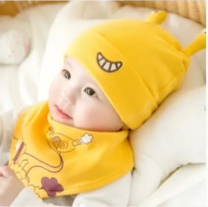 BeanieBaby/Детские шапки для младенцев; хлопковые шапки для маленьких девочек; шапки для новорожденных; сезон осень-зима; детские шапки - Цвет: Зеленый