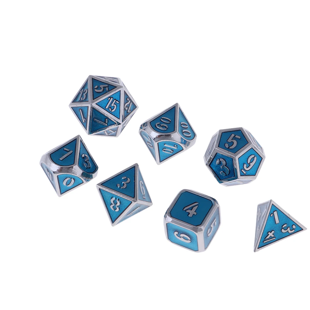 7 Pack Multi-sided Dice D&D Dice Game D4 D6 D8 D10 D20 Polyhedral Dice Set for Dungeons & Dragons RPG Table Games Accs