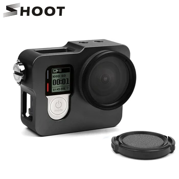 

SHOOT Aluminum Frame Case Housing Case Cage for GoPro Hero 4 Black Silver With UV Filter Lens Cap Housing Case Camera Accessory