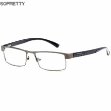 Очки для чтения из титанового сплава, черная серая металлическая оправа, квадратные очки для пресбиопии для мужчин+ 1,0+ 1,5+ 2,0+ 2,5+ 3,0+ 3,5+ 4,0 R070