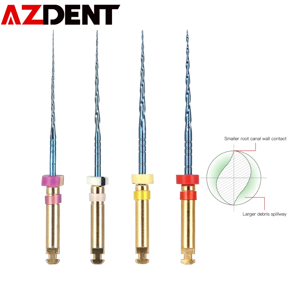 AZDENT Engine Use NiTi Rotary File Endo Root Canal Instruments Universal Engine Use Blue Endondontic Root Canal Dentist Tools afbeelding