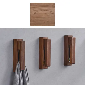 

Creative Wood Towel Hooks Wall Mount Rack Suspension Storage Adhesive House Decor Organizer Bathroom Kitchen Hook Appliances