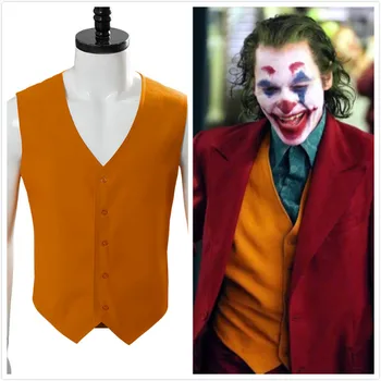 

Movie Joker Vest Arthur Fleck Joker Costume Yellow Vest Uniform Men Women Adult Halloween Carnival Cosplay Costume