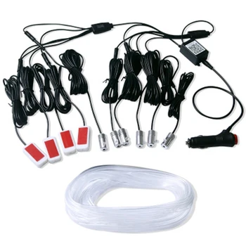 

DHBH-10 in 1 RGB LED with 8M Interior Decoration Car Fiber Optic Strip Light By App Control 12V Decorative Atmosphere Lamps Univ