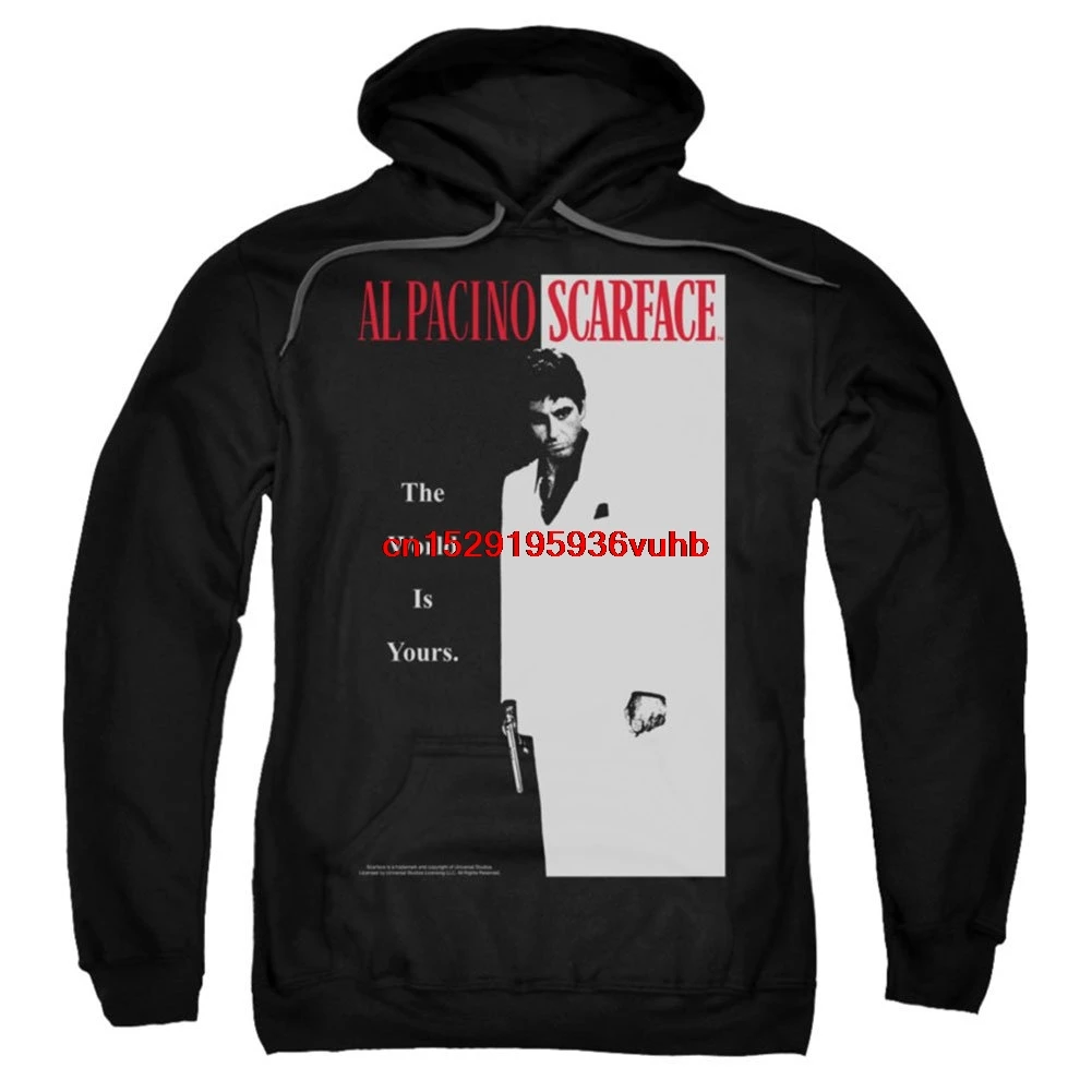 Scarface постер классического кинофильма The World is Your Лицензированная толстовка с капюшоном