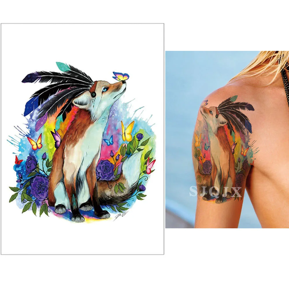 Временная татуировка для тела, хроматические животные, тигр, жираф, цветы, фламинго, Бабочка, художественная татуировка на руку, сексуальная водостойкая поддельная татуировка - Цвет: Z
