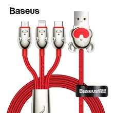 Baseus 3 в 1 USB кабель для Iphone 11 samsung huawei провод для быстрого заряда 3.5A type C Micro кабель для передачи данных USB-C type-C кабель для зарядного устройства