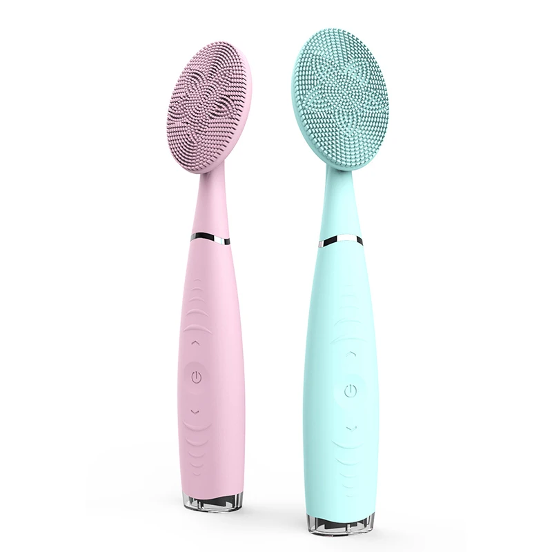 

Silicone Facial Cleansing Brush Ultrasonic Face Body Cleanser Waterproof Rechargeable Ergonomic Handle Skin Cleansing