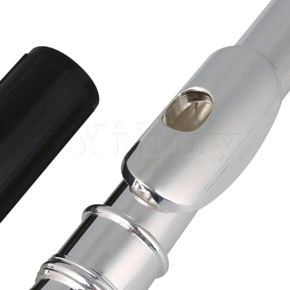 Banhada a Prata Articulação para Flauta de Instrumento Yibuy Flauta Curvada Cabeça Clássica - Image 5