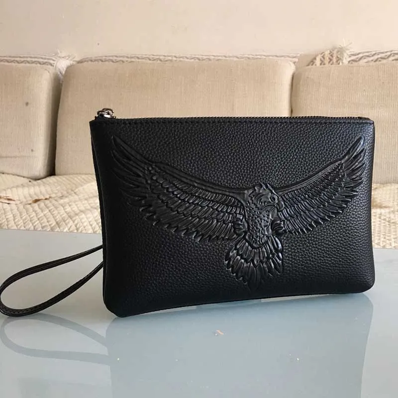 Size S Новые мужские кошельки, повседневная сумка-клатч, брендовая деловая черная кожаная Длинный дизайнерский кошелек, Мужская удобная сумка, подарок для мужчин, карман для монет - Цвет: Size S