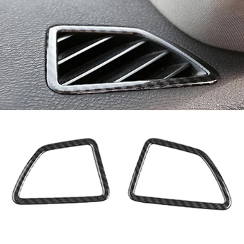 

2pcs Car Front Upper Air Vent Frame Sticker Trim Carbon Fiber For BMW X5 E70 X6 E71 2008-2014 LHD Interior Moulding