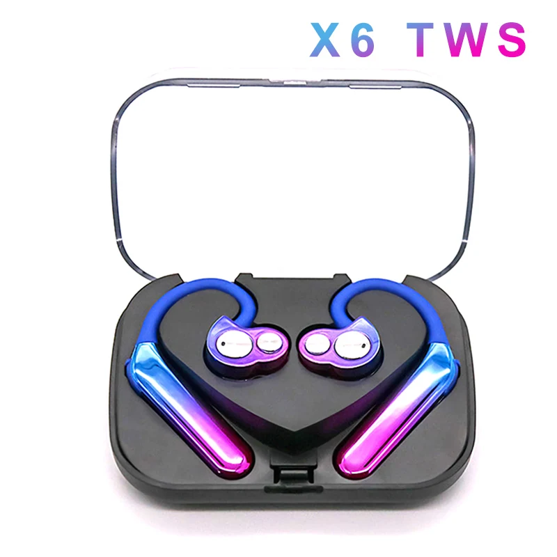 

New Wireless Bluetooth Headset X6 TWS Aurora Wireless Earbuds IPX7 Waterproof Earphone Matching anti-shedding design for Phones