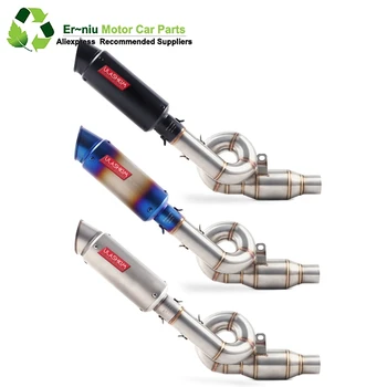 

Free Shipping Motorcycle Full System Exhaust Slip-On For kawasaki Z800 Z 800 Exhaust Muffler Escape Middle Mid Contact Pipe