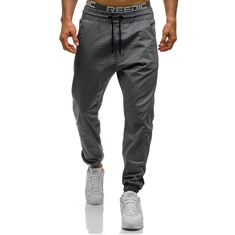 Мужские повседневные брюки-карго размера плюс, хлопковые брюки с карманами, одноцветные Брендовые мужские длинные штаны, новые спортивные брюки, мужские брюки-карго для бега - Цвет: 2