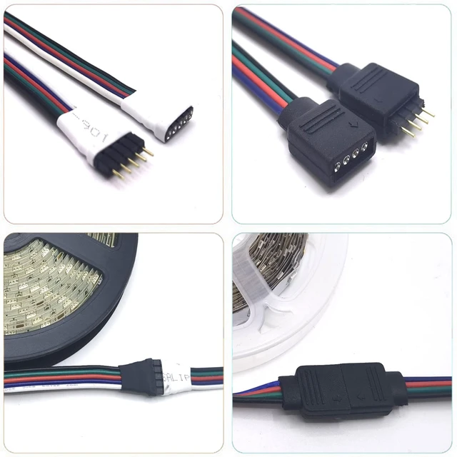 Connecteur RGB RGBW mâle/femelle, 5 broches, 50 pièces, 4 broches, câble à  souder pour bande LED 5050 RGB RGBW - AliExpress
