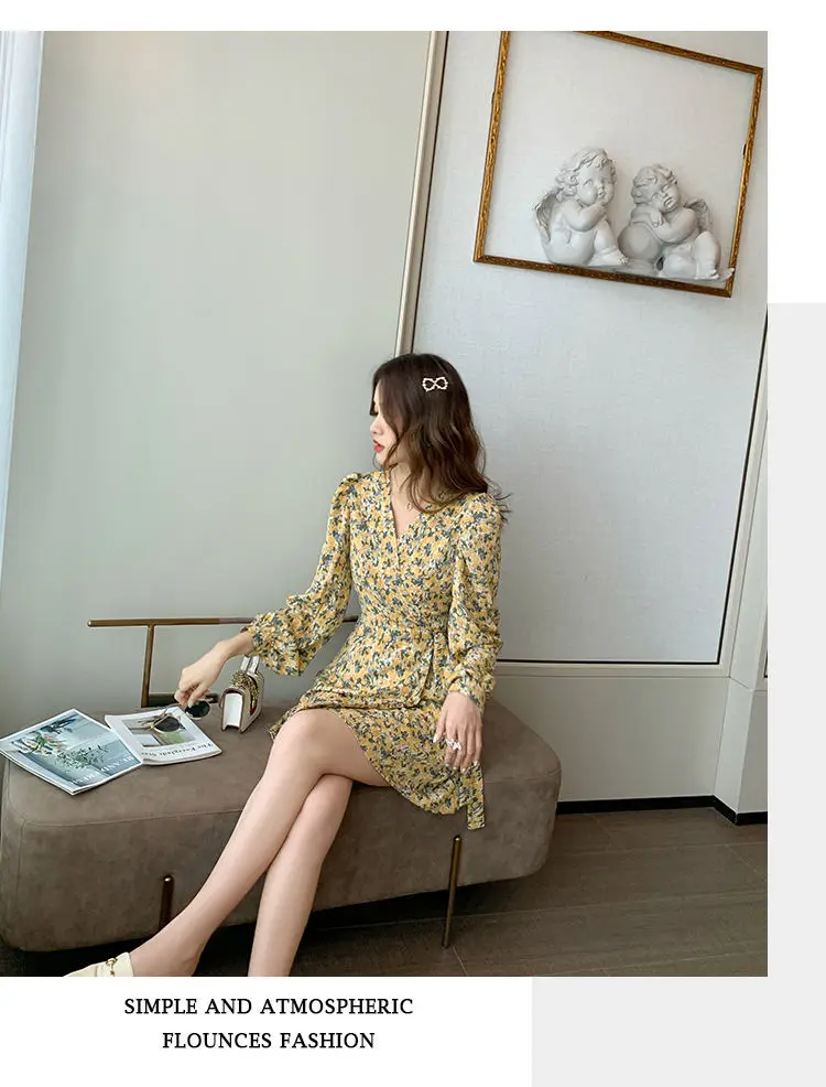 Floral Mini Dresses Women Lace-up Korean Style Chic Trendy Slim Popular Ulzzang Vestido Feminino Summer Leisure Vintage 2021 Ins plus size wedding dresses