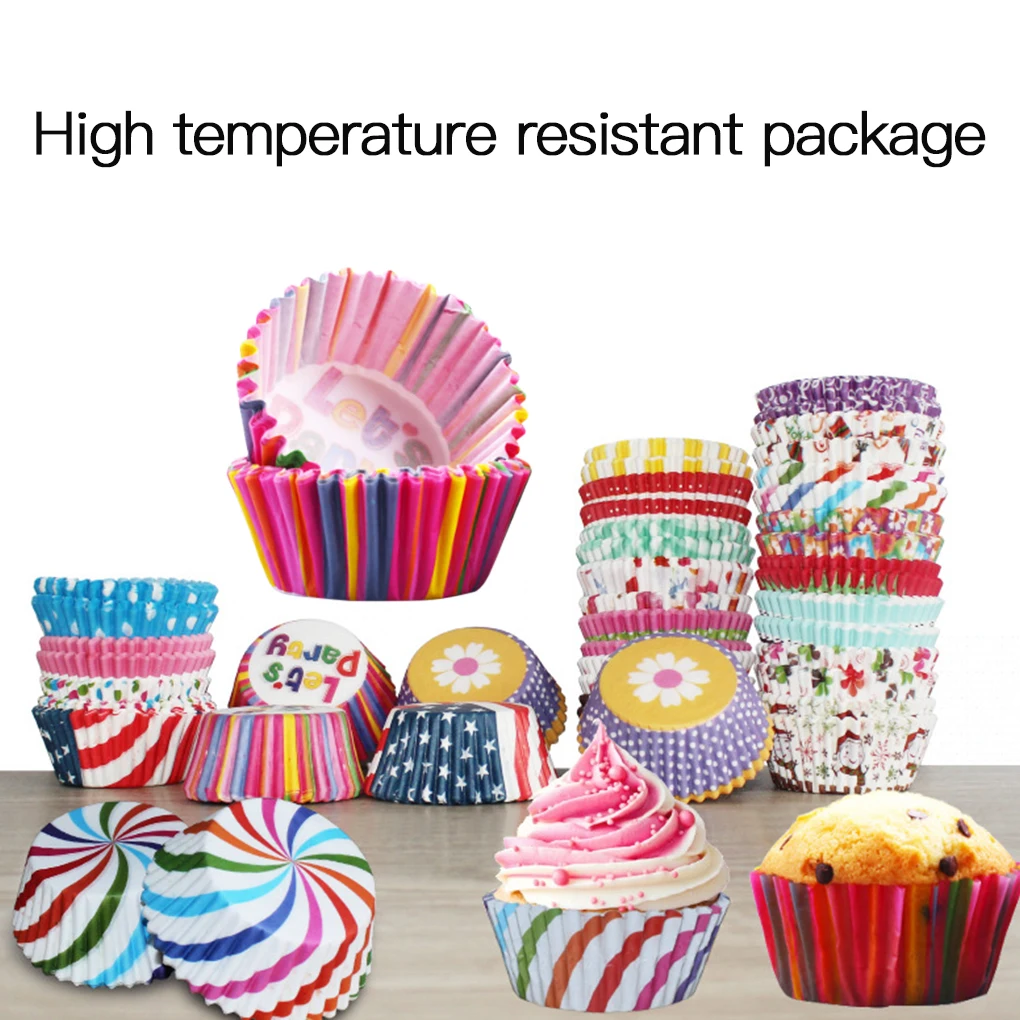 

450/1000Pcs Baking Grease Proof Paper Cases Colorful Round Cupcake Liners Party Cake Cups Random Color
