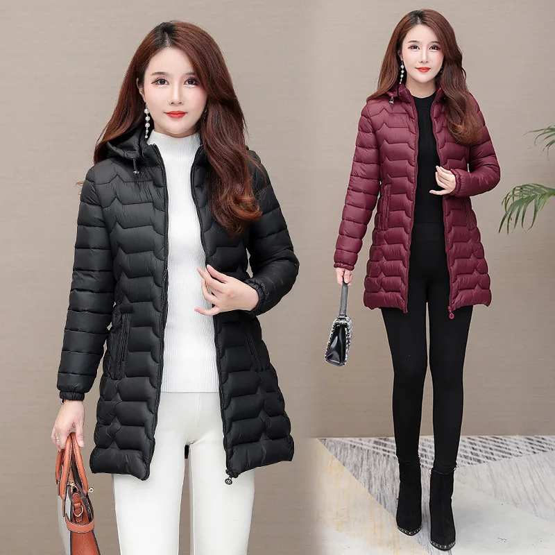 

Cotton-padded Clothes Women's Mid-length Thin 2019 New Style Winter Korean-style Fashion Slim Fit down Jacket Cotton-padded Clot
