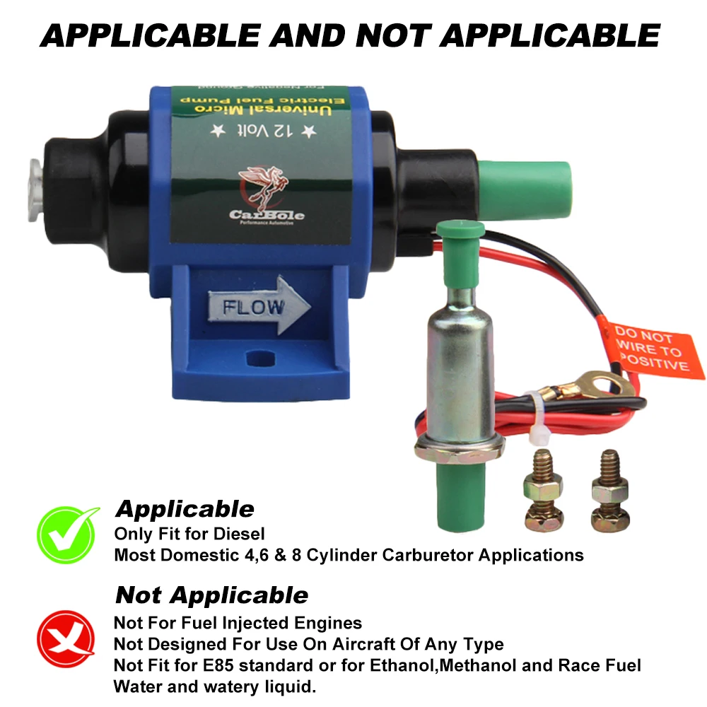 Carbole 12 В Электрический топливоперекачивающий насос низкого давления подходит для дизельного голубого универсального дизайна провод Простая установка 5/16 дюймов насос