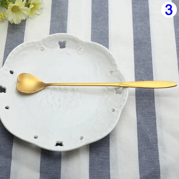 1 ложка из нержавеющей стали длинная чайная кофейная розовая Золотая для