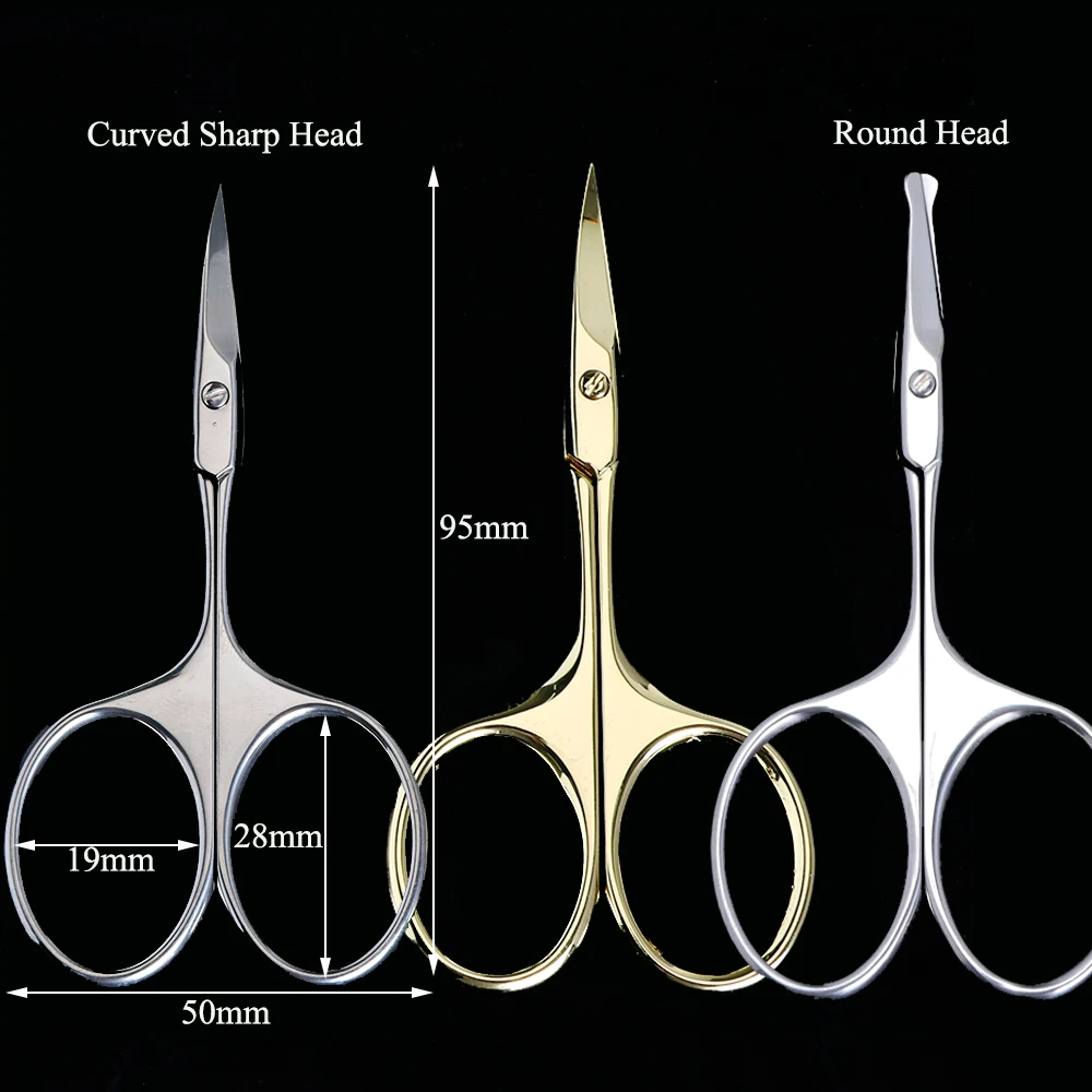 1 шт. Ножницы для маникюра, кутикулы, изогнутые Острые кончики, ножницы для бровей, ножницы из нержавеющей стали, ножницы для макияжа, клипер, инструмент для маникюра SA1519