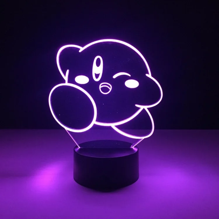3D светодиодный ночник Kirby 7 цветов меняющая цвет лампа украшение комнаты фигурка
