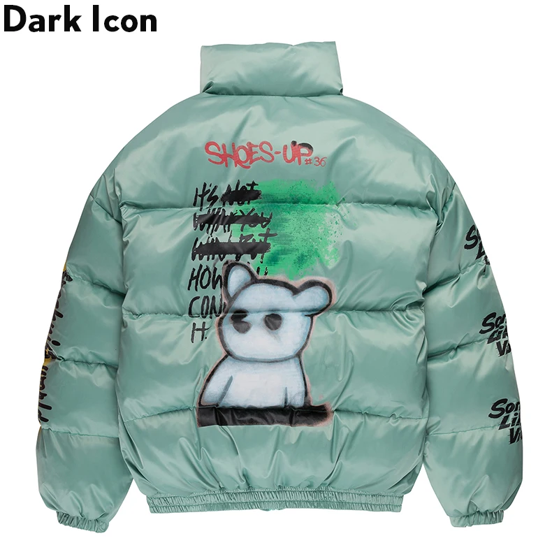 Dark Icon Thug Life, мужские парки,, зимние, со стоячим воротником, с хлопковой подкладкой, мужские пальто, верхняя одежда, пальто для мужчин, уличная одежда