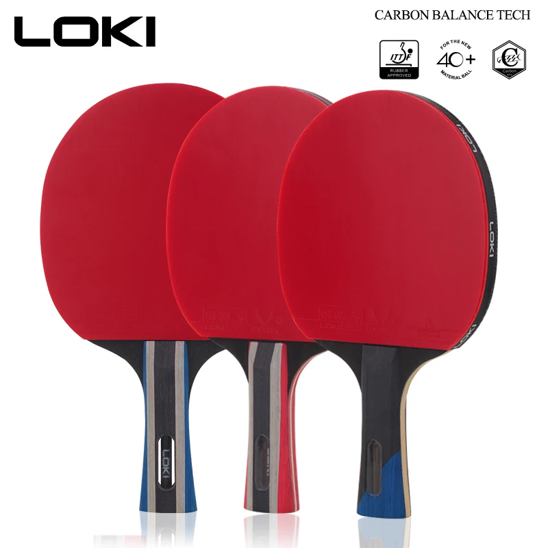 

LOKI 2/3/4 Star Table Tennis Racket 5 Layers Pure Wood Blade Rackets Pimples In Rubber Training Ping Pong Paddle Bat with Bag