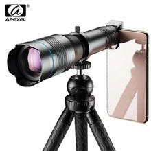 APEXEL-lente de cámara de teléfono HD 60X, Monocular con Zoom superteleobjetivo y trípode extensible con mando a distancia para todos los teléfonos inteligentes