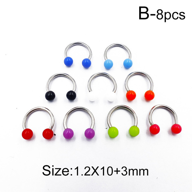 New Horseshoe Fake Nose Ring Tragus Piercing Surgical Steel Septum Ear Lip Tragus Industrial Piercing Body Jewelry