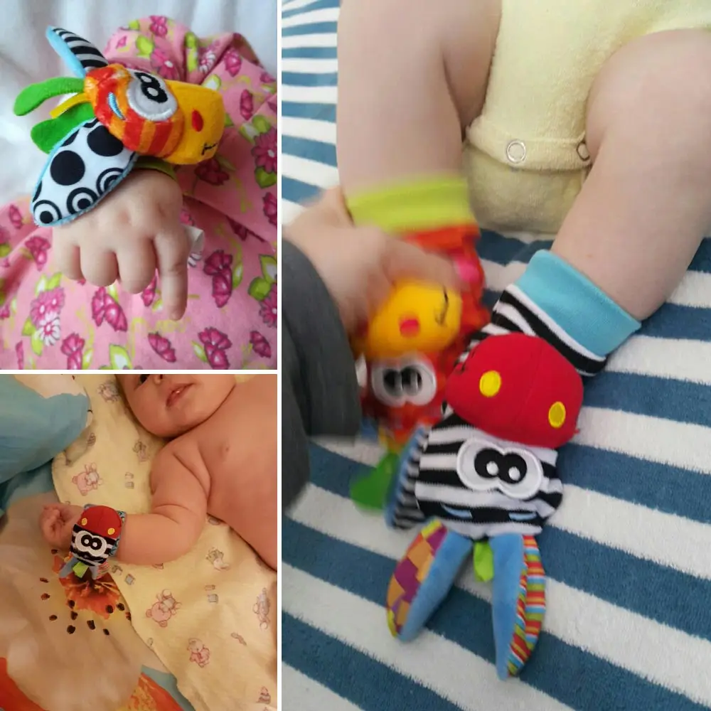 Детская игрушка из мультика, носки с ремешком на запястье, детские носки, плюшевые погремушки в виде животных, детские игрушки для новорожденных, часы в виде стопы, погремушка
