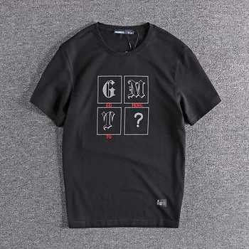 

2020 new Personalized color contrast letter pattern pull frame cotton summer cool comfortable youth half sleeve tops t-shirt 063