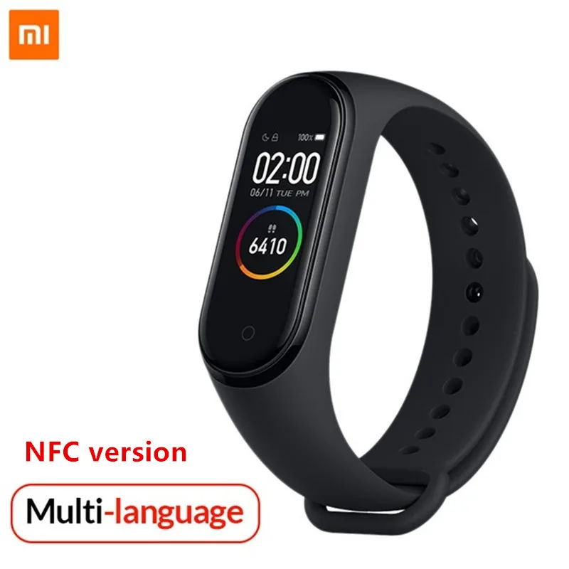 Xiaomi Mi band 4 NFC версия AI контроль сердечного ритма фитнес-трекер 50 м водонепроницаемый сенсорный цветной экран Bluetooth 5,0 браслет - Цвет: mi band 4 NFC ver