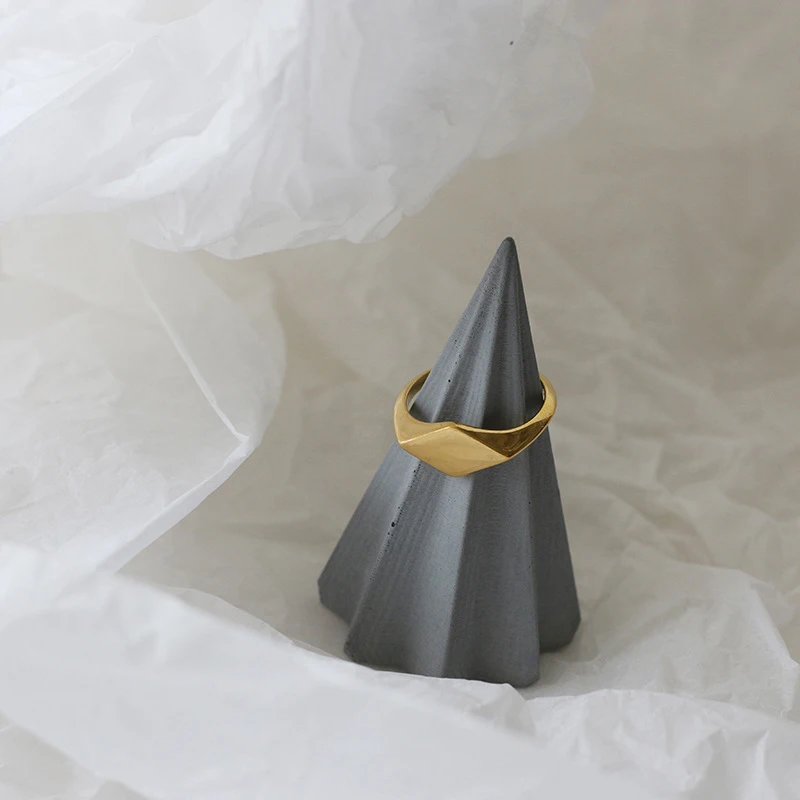 Peri'sBox 2 Designs Oval Horse Eye Rings Rhombus Geometric Rings for Women Titanium Steel Minimalist Jewelry 2020 - Image 5