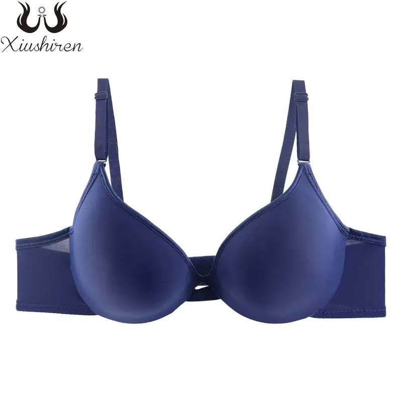  Xiushiren Fashion Seamless 3/4 Cup Bra Underwire Push Up Bras Adjusted-straps Underwear Solid Color