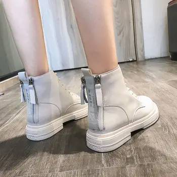 

New All-match Autumn Winter Riding Boots Women's British Fan Boots Ankle Boots Back Zipper Plus Velvet Snow Boots Women Boots