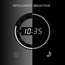 LED Digital Wall Clock 3d Luminous Mute Electronic Wall Clock Temperature Date Multi-function Jump Second Clock часы настенные