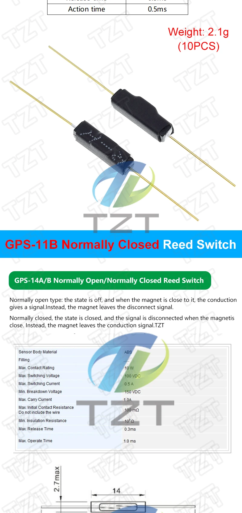 Магнитный переключатель N/O, нормально открытый/нормально закрытый ...