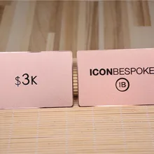 Матовая розовая золотая металлическая карточка с принтом черного цвета 85*54*0,3 мм