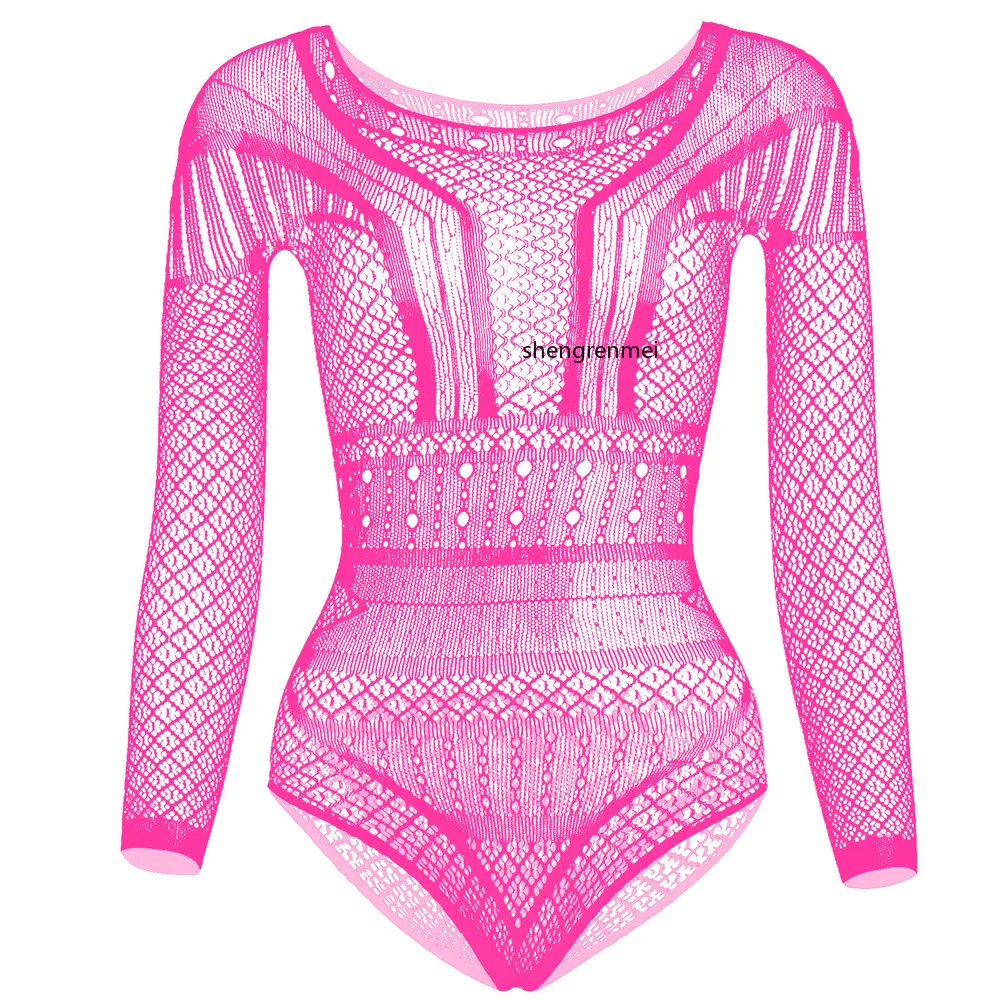 Gay Long Sleeve Lingerie Men's Sexy Underwear Geometry Breathable Fishnet Bodysuit Sissy Teddies New Exotic Apparel