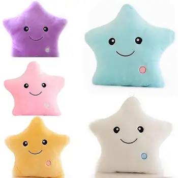 

1pc Glowing Pillow Luminous Back Pillow Christmas Toys LED Light Plush Colorful Glow Cute Star Cushion Kid Toy Birthday Gift