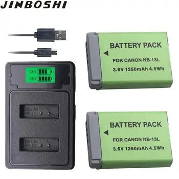 

2pcs NB-13L NB13L NB 13L 1250mAh Rechargeable Camera Battery USB Dual Charger for Canon G5X G7X G9X G7 X Mark II SX720 HS camera
