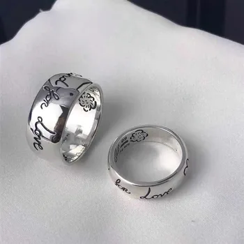 

2020 Fashion S925 sterling silver couple ring charm original classic logo dazzling zircon jewelry, factory direct 1:1