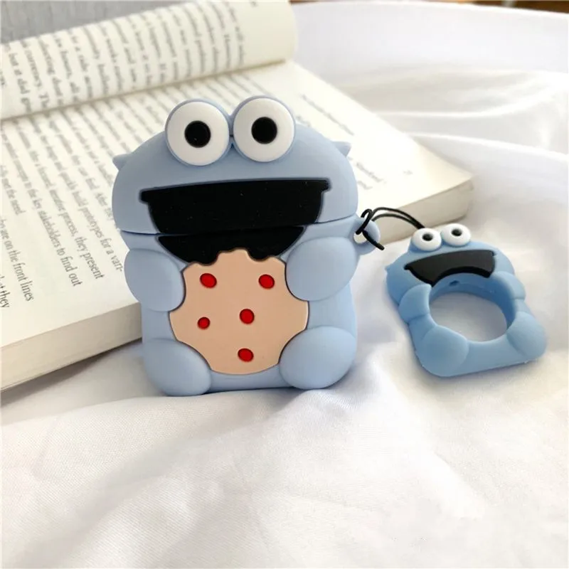 

Fashion Cute Colorful Frog Soft Silicone Protective Cover Shockproof Case Skin With Lanyard for Airpods 1/2 Charging Box