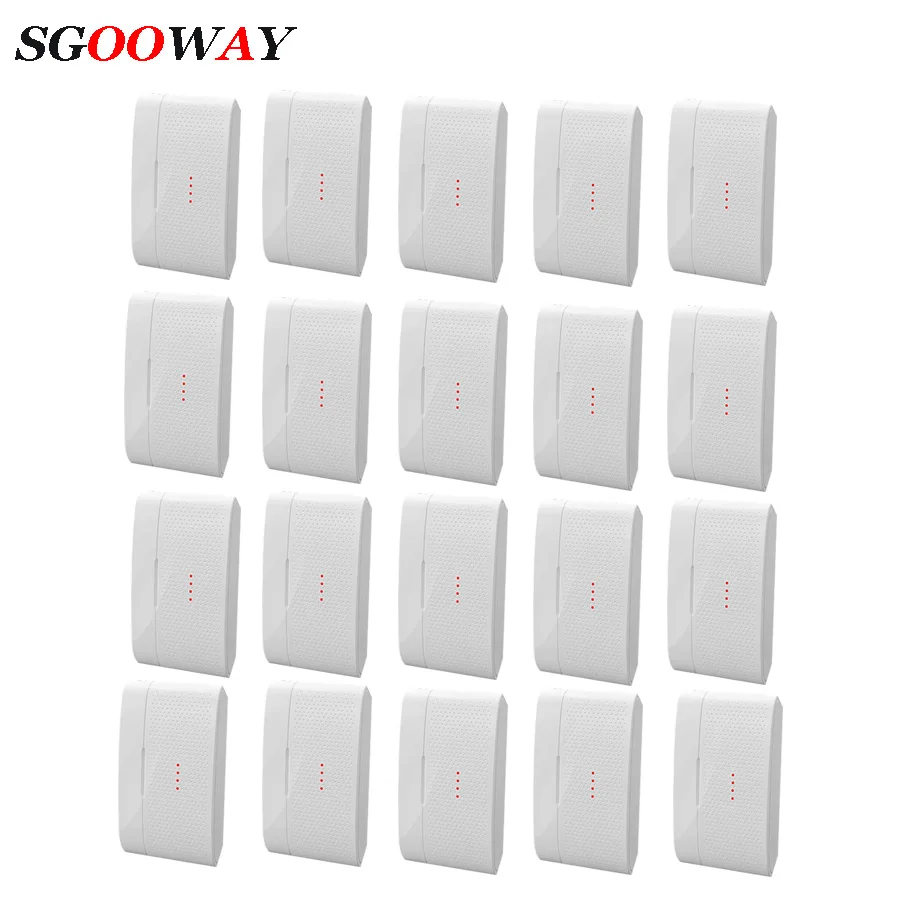 Sgooway alarma inalámbrico de contacto magnético sensor con cable para puerta/ventana de contacto magnético puerta detector de 433MHZ para el sistema de alarma