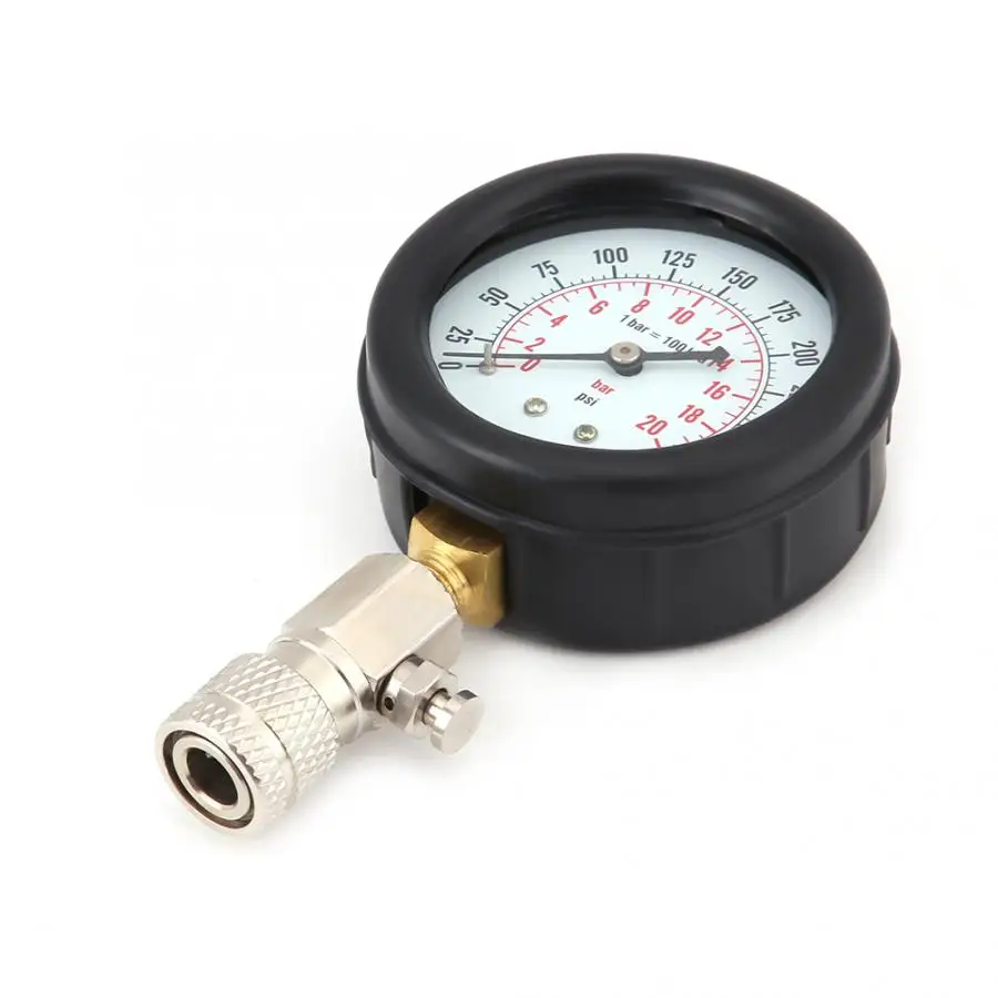 0-300psi тестер компрессии бензинового двигателя газовый двигатель цилиндр Манометр тестер с адаптером для автомобиля и мотоцикла