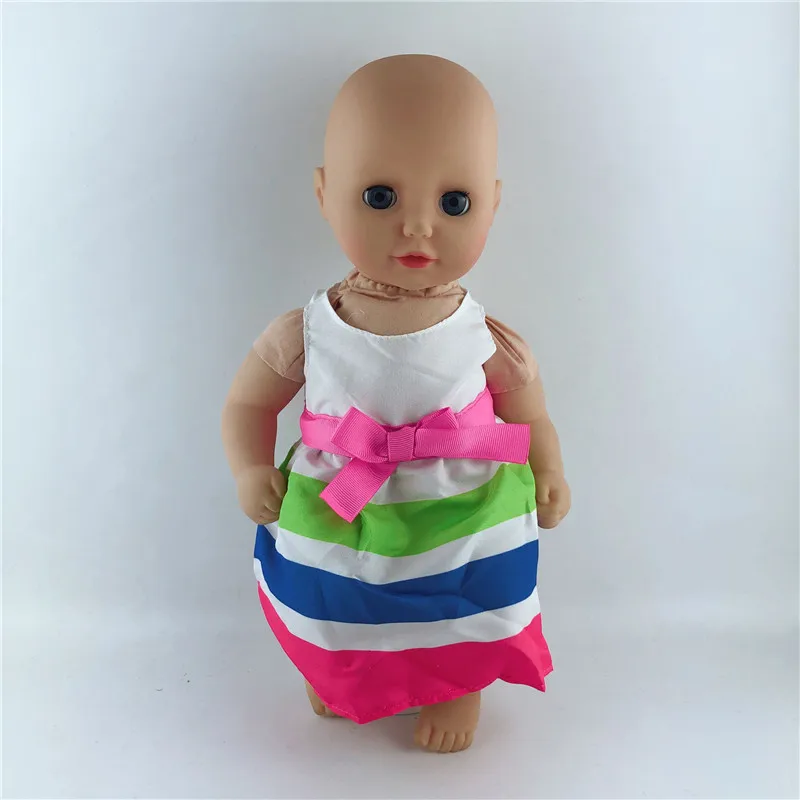 New 15 styles Doll clothes Wear for 36cm My First Annabell, 14 Inch Baby Doll Clothes, Children Best Birthday Gift - Color: Blue