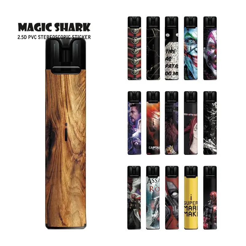 Magic Shark Joker Mario Wood Print PVC Case Sticker Cover Film for Vape Kit Idols 001-019 | Мобильные телефоны и